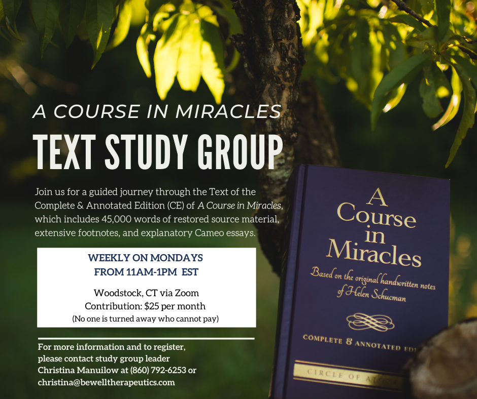 Text Study Group on Mondays, 11am-1pm EST